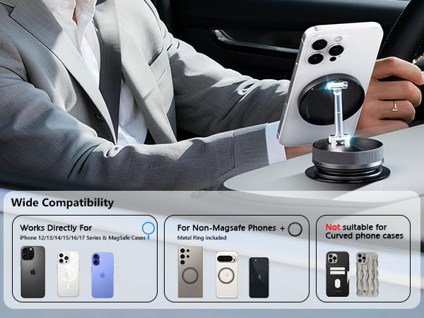360° adjustable vacuum magnetic phone holder