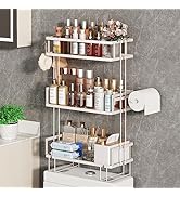Godboat Bathroom Organizers and Storage, 3-Tier Over The Toilet Storage, Wall Shelf with Paper Ho...