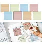 AIERSA Pastel Transparent Sticky Notes, 8 Pads Clear Sticky Notes for Annotation Books,Page Marke...