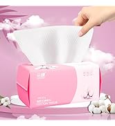 Disposable Face Towel 100 Count for Washing Soft Cotton Dry Wipes Facial Cloths Towelettes for Wa...