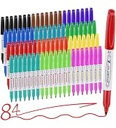 Affisure 12 Colors Permanent Markers, 84 Pack colored marker sets, Assorted Colors Marker,Fine Po...