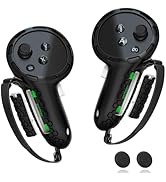 Controller Grips for Meta Quest 3 Controllers Straps Knuckle Hand Strap Adjustable with Battery D...