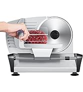 Meat Slicer For Home Use, Housnat Kitchen Pro Electric Deli &amp; Food Slicer with 0-15mm Adjustable ...