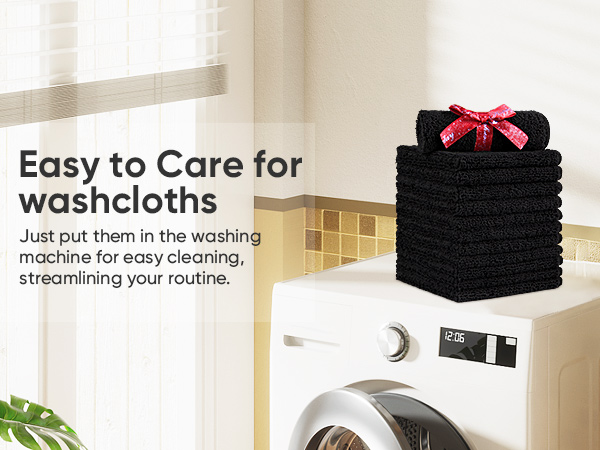 black washcloths