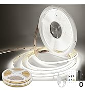 Pandery COB LED Strip Lights Cool White,24V Dimmable led Light Strip KIT with Remote and app Cont...