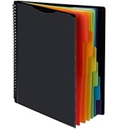 12 Pocket Project Organizer, 6 Color Letter Size Spiral Multi Pocket Folder Organizer, 1/6-cut Ta...