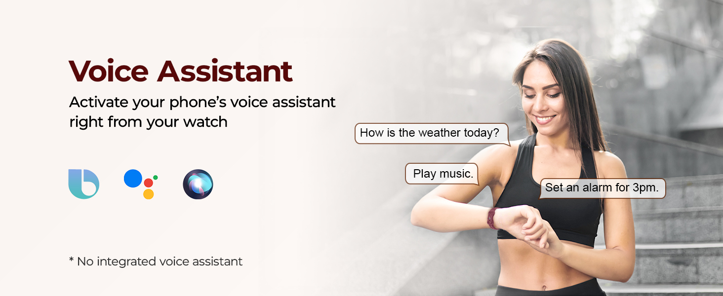 Activates smartphone voice assistant from your women smart watch for hands-free control