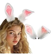 Aceorna Bunny Ears Hair Clips Furry Rabbit Ears Hair Pins Cute Bunny Hair Accessories for Women 2...