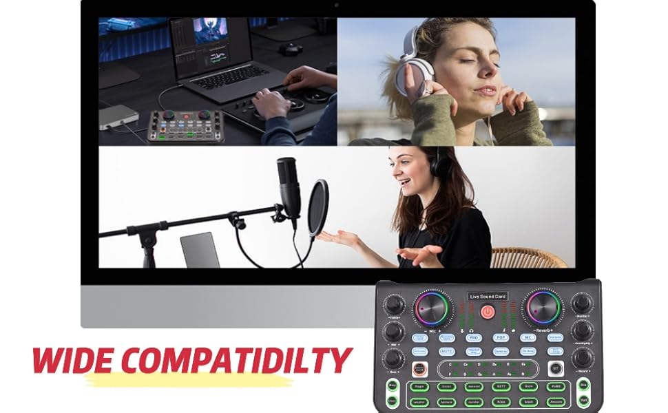 Live Sound Card Audio Mixer