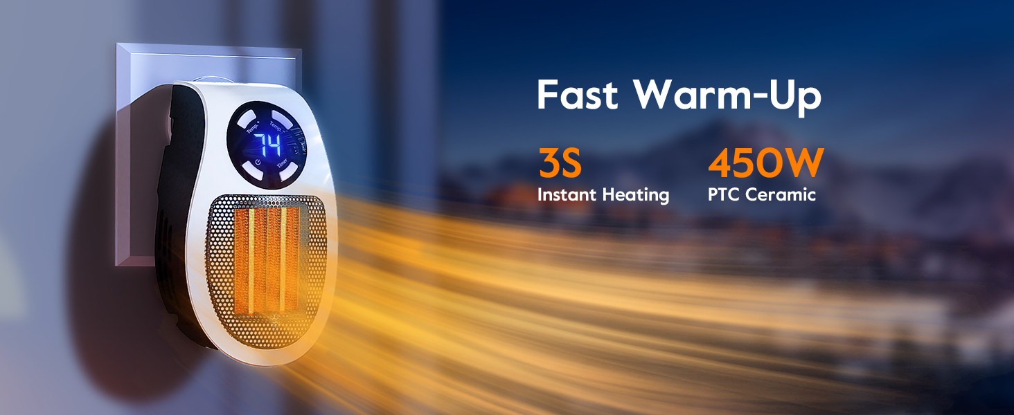 plug in heater wall outlet heater wall plug heater small heater mini heater space heater bathroom