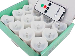 12 pcs cold white tealight candle with remote