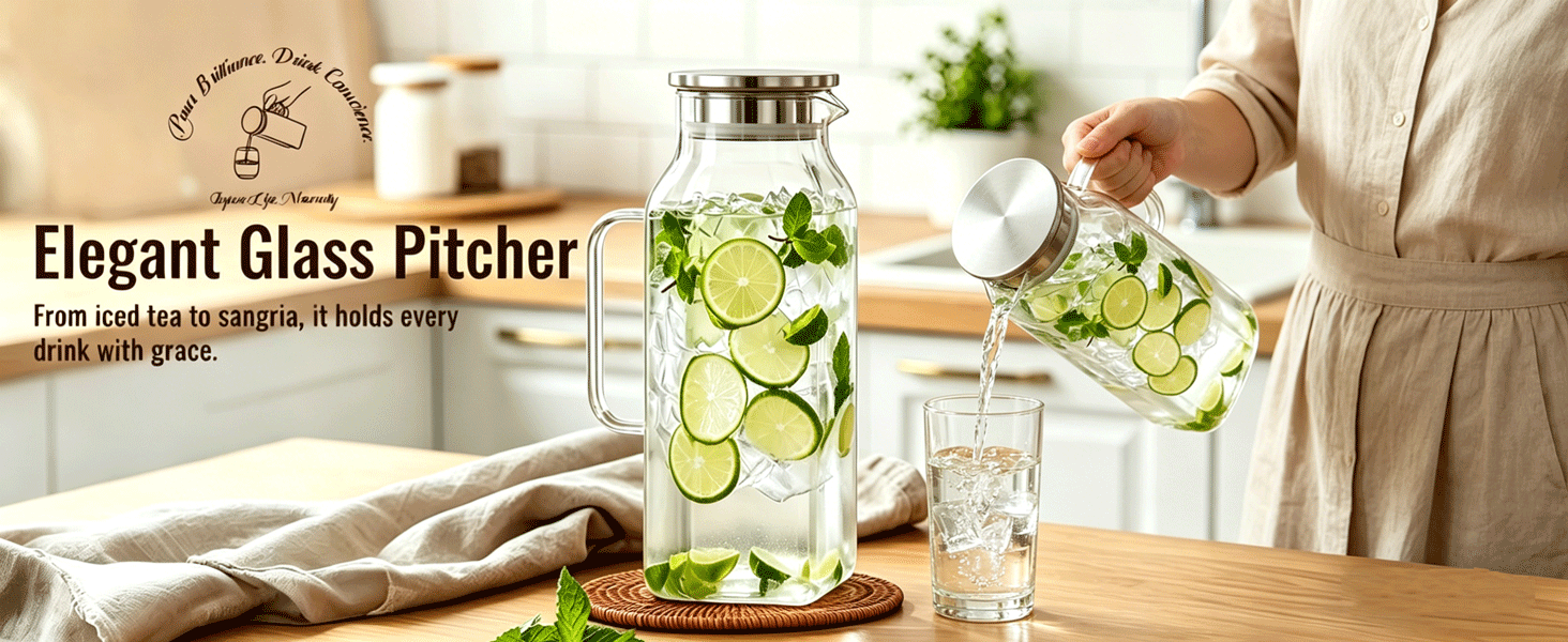 Square Glass Pitcher