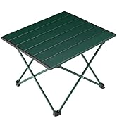 Tesouro Portable Camping Table,Folding Side Table Aluminum Top for Outdoor Cooking, Hiking, Trave...