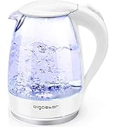 Aigostar Electric Kettle, 1.7L Glass Electric Tea Kettle Rapid Heating, Borosilicate Glass, Auto ...