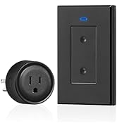 Black Remote Control Outlet Plug, WILAWELS Wireless Light Switch, On Off Remote Switch Outlet for...