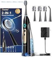 Electric Toothbrush with Water Flosser Combo, Professional Oral Care with 3 Brush Modes &amp; 5 Water...