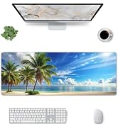 Beach Mouse Pad XL Large Mousepad Non Slip Rubber Base Desk Mat for Laptop Computer Gaming 31.5" ...