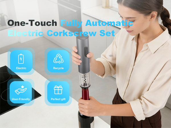 onet-touch fully automatic electric corkscrew set