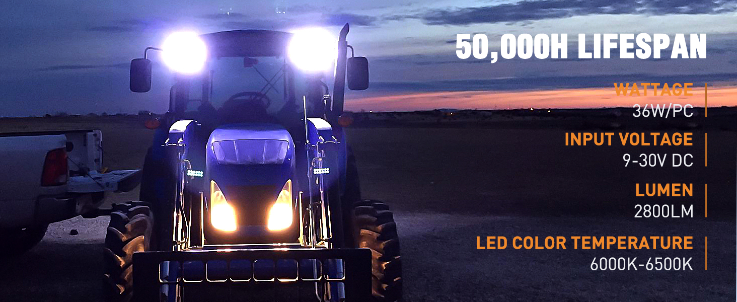 Nilight Led Light Bar 2PCS 36w 6.5Inch Flood Led Off Road Lights Super Bright Driving Fog Light 