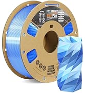 OVERTURE Silk PLA 1.75mm Dual Color Filament, Clog-Free Shiny 3D Printer Filament, 1kg Spool(2.2l...