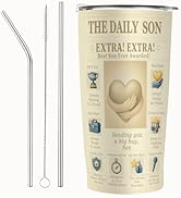 Son Gift 20oz Insulated Tumbler - To My Son Newspaper-Style, Stainless Steel Travel Mug from Mom ...