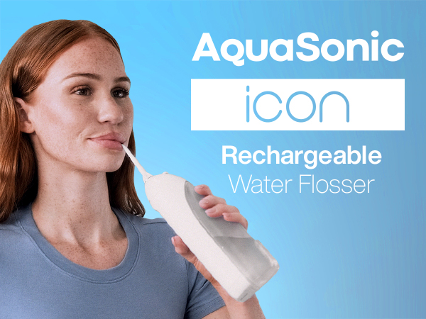 Aquasonic Aqua Flosser - Professional Rechargeable Water Flosser with 4 Tips - Oral Irrigator 