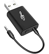 Bluetooth 5.0 Transmitter Receiver Adapter, 3.5mm Portable Wireless Audio Transmitter Receiver Do...