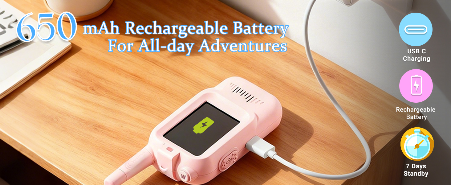 650mAh rechargeable battery