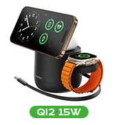 MFI Certified by Apple, 4 in 1 Magsafe Wireless Charging Station, Qi2 15W Magsafe Charger for iPh...