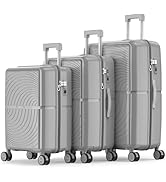 Nazhura Hard Shell Luggage Set, 3-Piece Hardside Suitcase Set, 20-inch, 24-inch, 28-inch Luggage,...