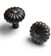BEILEIOU Oil Rubbed Bronze Zinc Alloy Cabinet Knobs Classic Vintage Drawer Handles,Round Flower D...