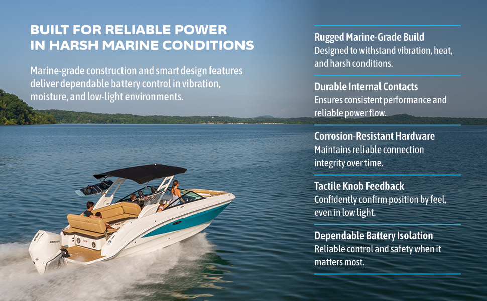 Built for reliable power in harsh marine conditions, marine-grade contruction, smart design