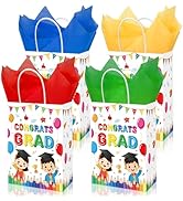 JarThenaAMCS 36Pcs Kindergarten Graduation Paper Bags with 40 Sheets Tissue Paper Cute Congrats G...