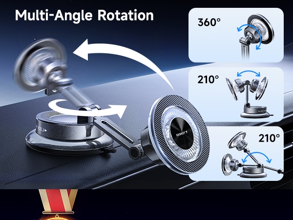 Multi-Angle Rotation Phone Holders for Your Car 360 Adjustable Vacuum Magnetic Phone Holder
