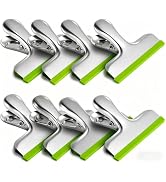 HOUSE AGAIN 8 Pack Stainless Steel Chip Bag Clips Covered with Silicone - NO More Sharp Edges - C...