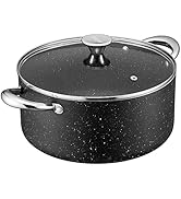 BEZIA Cooking Pot with Lid, 6 Quart Nonstick Stock Pot/Stockpot with Lid, Non Stick 6 QT Large Ca...