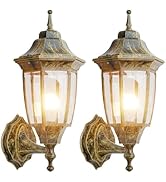 EMART Outdoor Front Porch Light, Exterior Anti-Corrosion, Waterproof Aluminum &amp; Glass Shades Wall...