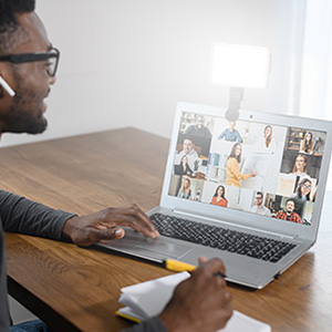 Clip-on laptop for video conferencing