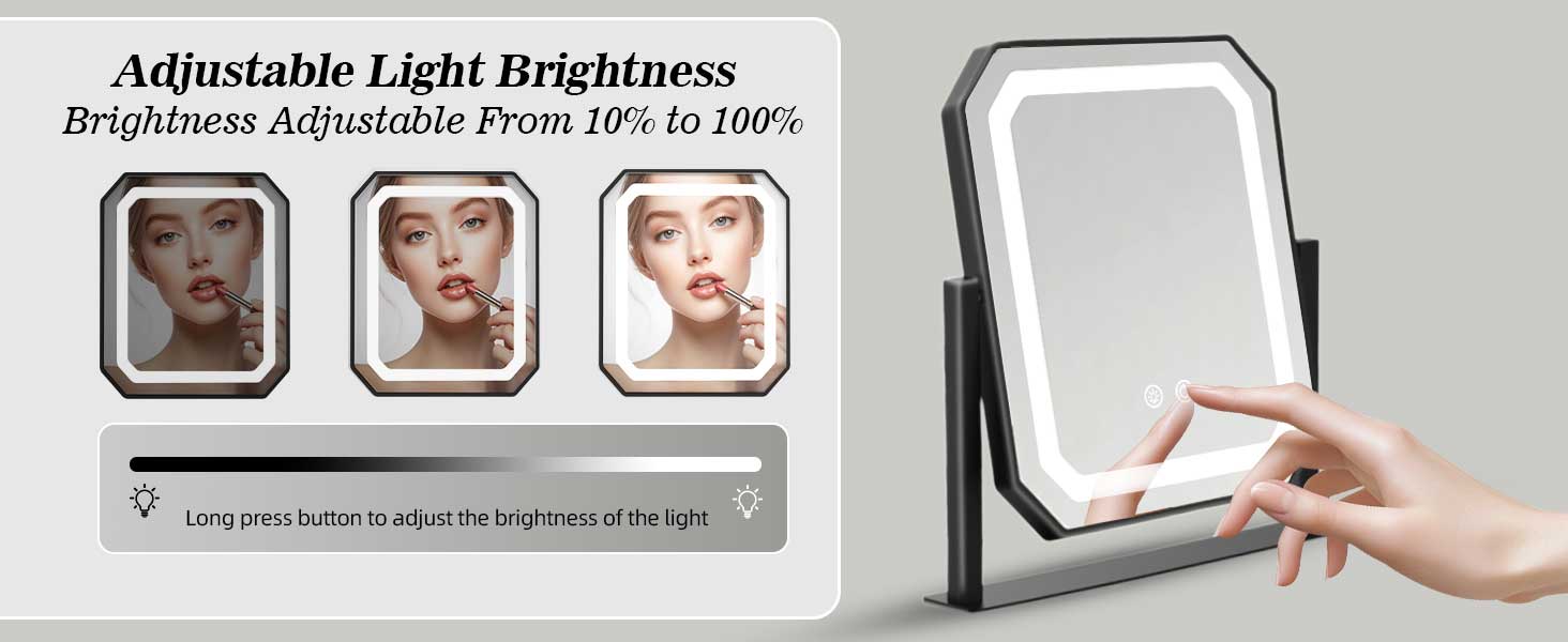 lighted makeup mirror with magnification