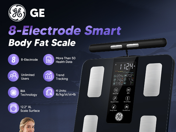 GE 8 electrode smart body fat scale