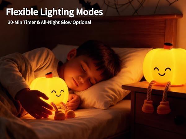 Pumpkin Night Light with a 30-Minute Timer