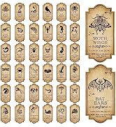 DIYASY Apothecary Bottle Labels, 144Pcs Halloween Potion Bottles Décor Creepy Poison Stickers for...