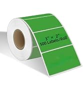 HUOJI 3x2 Thermal Labels, 500 Labels/Roll, Thermal Printer Labels for Barcode, Packaging, Envelop...