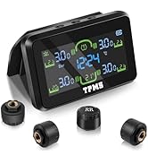 Avutrel Tire Pressure Monitoring System,Wireless Solar Charging,Color LCD Display,Real-time Monit...