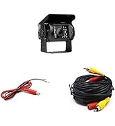 Camecho Truck Backup Camera Heavy Duty 18 LED IR Night Vision Waterproof Vehicle Rear View Camera...