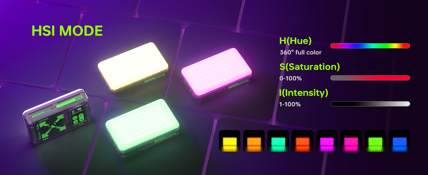 VILTROX Magnetic RGB Video Light 360° Full Color Portable LED Camera Light Panel 