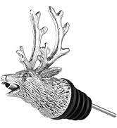 Happy Hour Stag Head Wine Pourer, Standard, Pewter