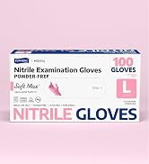 Supmedic Nitrile Exam Gloves, Powder-Free Latex-Free Disposable Glove for Medical PINK Estheti...