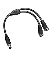 3-Pack 18AWG DC 5.5mm x 2.1mm 12V/24V DC Power Splitter Cable, 1 Male to 2 Female for CCTV Survei...