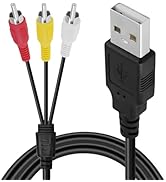 BENACES USB to 3RCA Converter, USB A Male to 3RCA Male Audio Video Adapter AV Composite Converter...